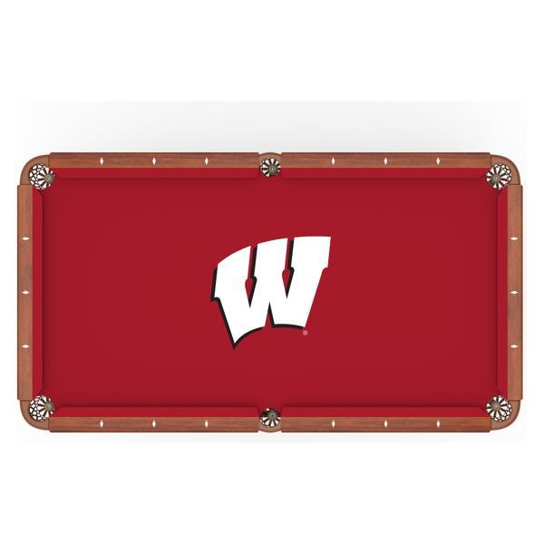 University of Wisconsin W Hainsworth Pool Table Cloth - Officially Licensed Logo 3 - Worsted Cloth 