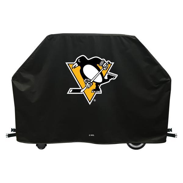 Pittsburgh Penguins Grill Cover - Black Marine Grade Vinyl - Officially Licensed - UV Resistant - Made in USA 