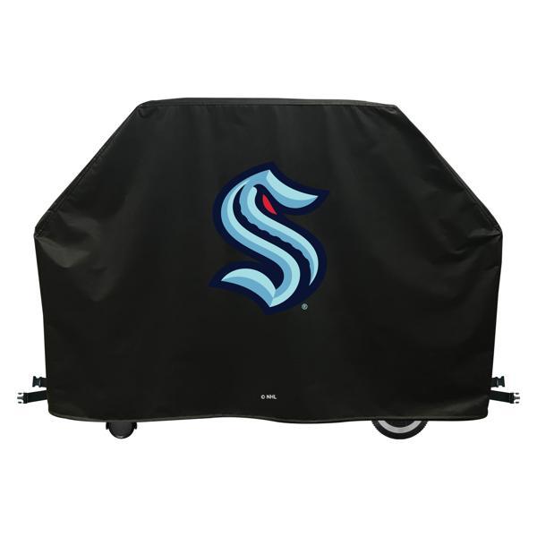 Seattle Kraken Grill Cover - Black Marine Grade Vinyl - Officially Licensed - UV Resistant - Made in USA 