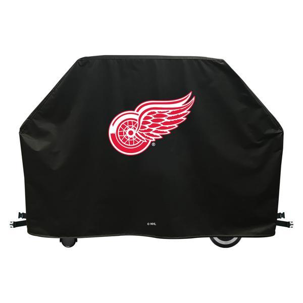 Detroit Red Wings Grill Cover - Black Marine Grade Vinyl - Officially Licensed - UV Resistant - Made in USA 