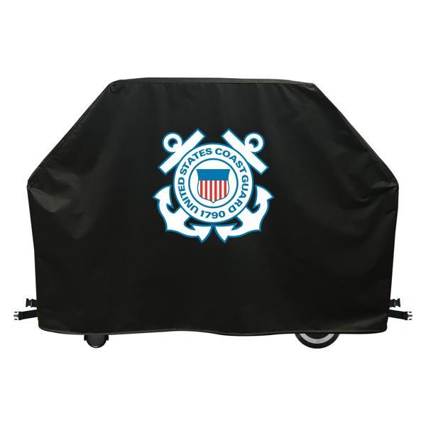 United States Coast Guard Grill Cover - Black Marine Grade Vinyl - Officially Licensed - UV Resistant - Made in USA 