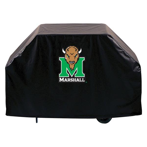 Marshall University Grill Cover - Black Marine Grade Vinyl - Officially Licensed - UV Resistant - Made in USA 