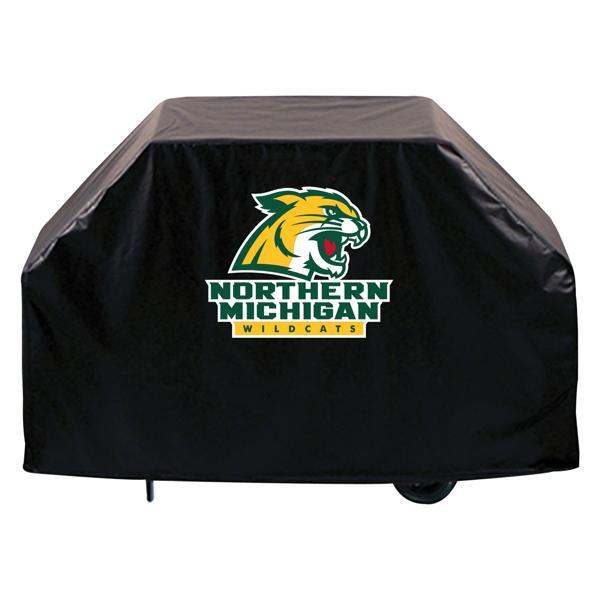 Northern Michigan University Grill Cover - Black Marine Grade Vinyl - Officially Licensed - UV Resistant - Made in USA 
