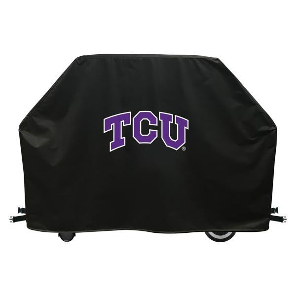 Texas Christian University Grill Cover - Black Marine Grade Vinyl - Officially Licensed - UV Resistant - Made in USA 