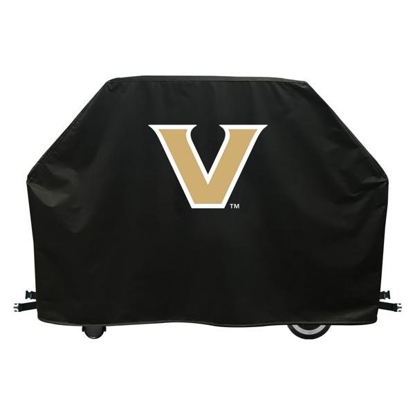 Vanderbilt University Grill Cover - Black Marine Grade Vinyl - Officially Licensed - UV Resistant - Made in USA 