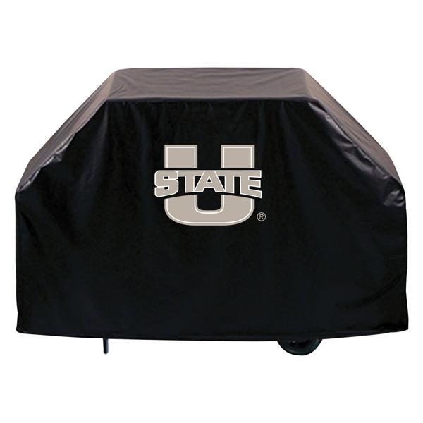Utah State University Grill Cover - Black Marine Grade Vinyl - Officially Licensed - UV Resistant - Made in USA 