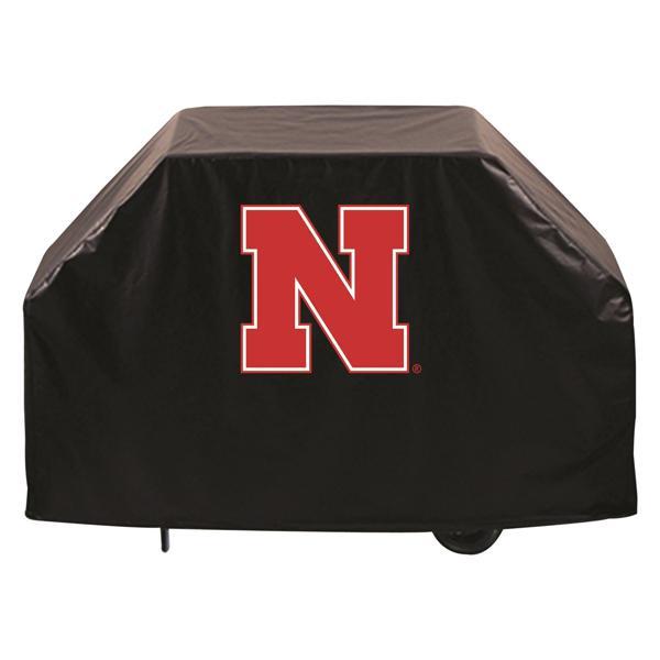 University of Nebraska Grill Cover - Black Marine Grade Vinyl - Officially Licensed - UV Resistant - Made in USA 