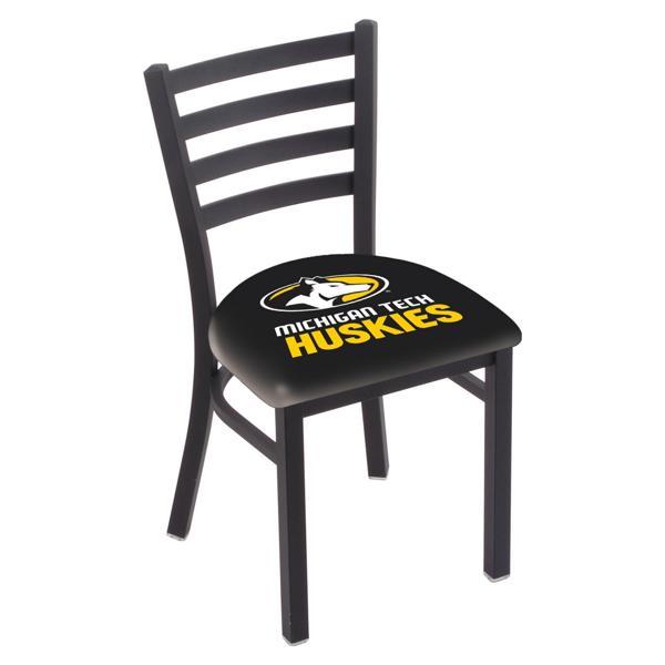 Michigan Tech University Chair - Black Wrinkle Finish - 18" Seat Height - Commercial Grade Vinyl 