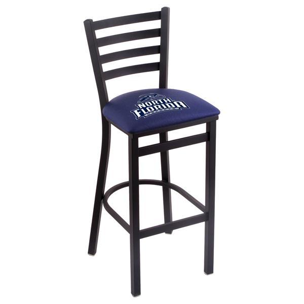University of North Florida 25" Stationary Counter Stool - Black Wrinkle Finish - Commercial Grade Vinyl Cushion 