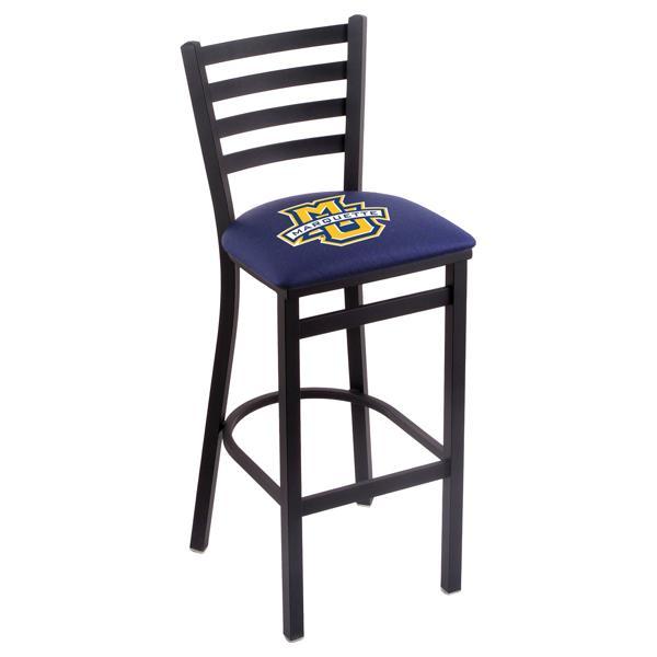 Marquette University 25" Stationary Counter Stool - Black Wrinkle Finish - Commercial Grade Vinyl Cushion 