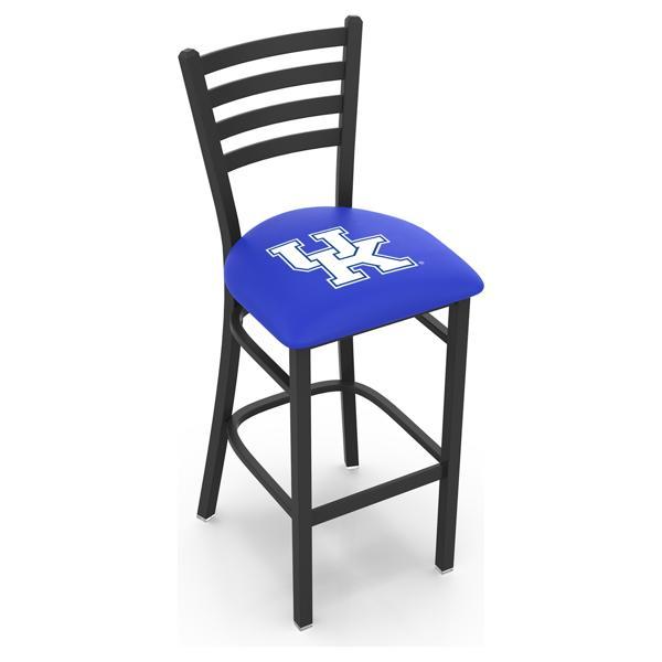 University of Kentucky 25" Stationary Counter Stool - Black Wrinkle Finish - Commercial Grade Vinyl Cushion - Logo 2 