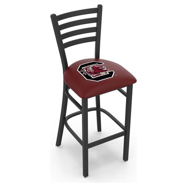 University of South Carolina 25" Stationary Counter Stool - Black Wrinkle Finish - Commercial Grade Vinyl Cushion 