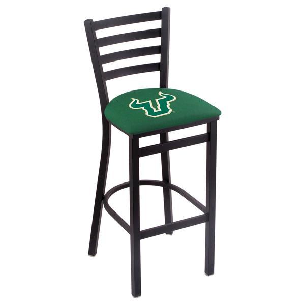 University of South Florida 25" Stationary Counter Stool - Black Wrinkle Finish - Commercial Grade Vinyl Cushion 