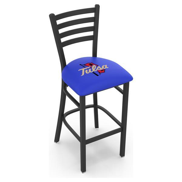 University of Tulsa 25" Stationary Counter Stool - Black Wrinkle Finish - Commercial Grade Vinyl Cushion 