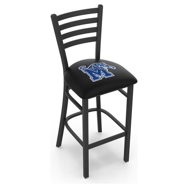 University of Memphis 25" Stationary Counter Stool - Black Wrinkle Finish - Commercial Grade Vinyl Cushion 