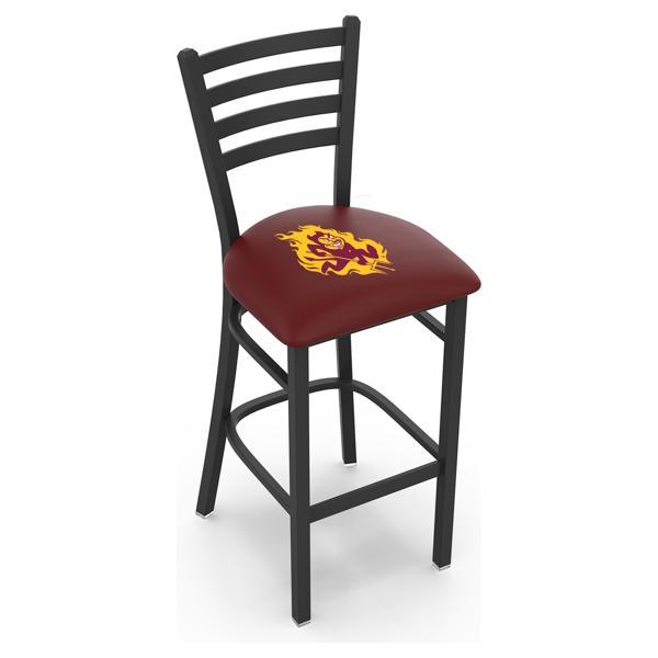 Arizona State University 25" Stationary Counter Stool - Black Wrinkle Finish - Commercial Grade Vinyl Cushion - Logo 2 