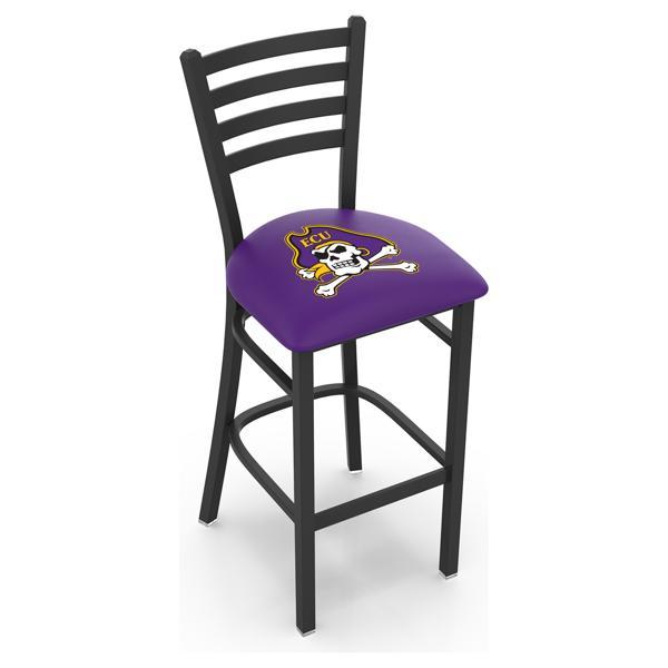 East Carolina University 25" Stationary Counter Stool - Black Wrinkle Finish - Commercial Grade Vinyl Cushion 
