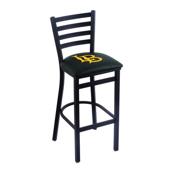 Long Beach State University 25" Stationary Counter Stool - Black Wrinkle Finish - Commercial Grade Vinyl Cushion 