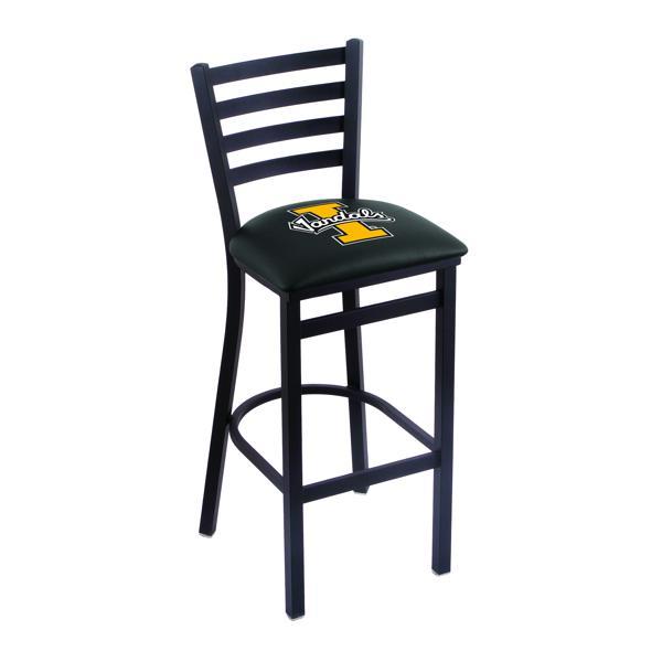 University of Idaho 25" Stationary Counter Stool - Black Wrinkle Finish - Commercial Grade Vinyl Cushion 