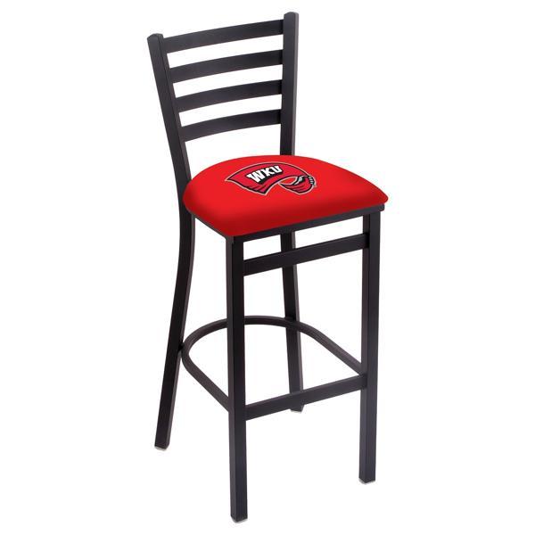 Western Kentucky University 25" Stationary Counter Stool - Black Wrinkle Finish - Commercial Grade Vinyl Cushion 