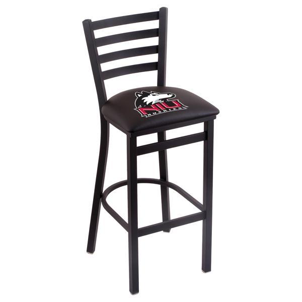 University of Northern Illinois 30" Stationary Bar Stool - Black Wrinkle Finish - Commercial Grade Vinyl Cushion 