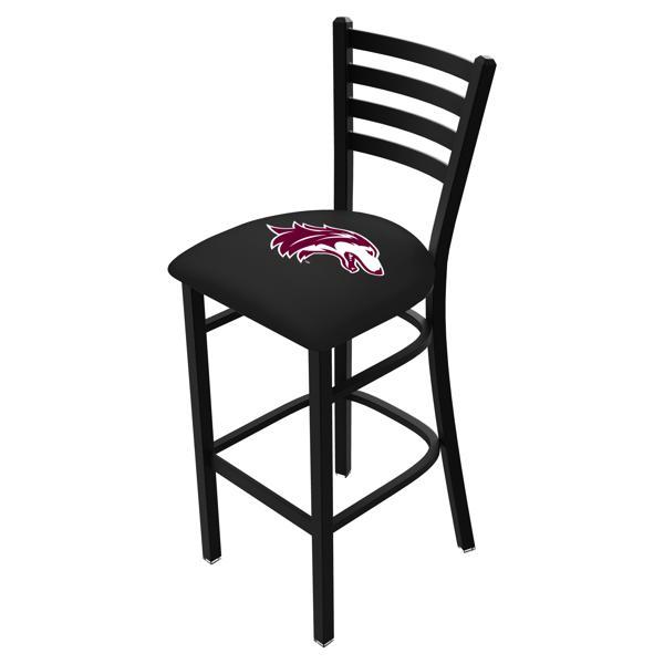 Southern Illinois University 30" Stationary Bar Stool - Black Wrinkle Finish - Commercial Grade Vinyl Cushion 