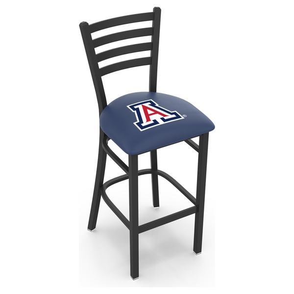 University of Arizona 30" Stationary Bar Stool - Black Wrinkle Finish - Commercial Grade Vinyl Cushion 