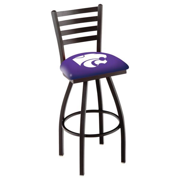 Kansas State University Swivel Counter Stool - 25" Seat Height - Black Wrinkle Finish 