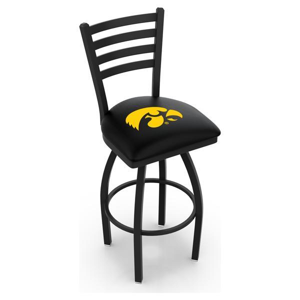 University of Iowa Swivel Counter Stool - 25" Seat Height - Black Wrinkle Finish 