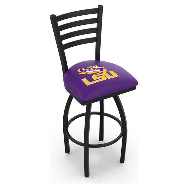 Louisiana State University Swivel Counter Stool - 25" Seat Height - Black Wrinkle Finish 