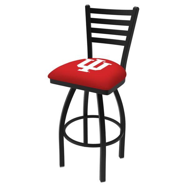 Indiana University Swivel Counter Stool - 25" Seat Height - Black Wrinkle Finish 