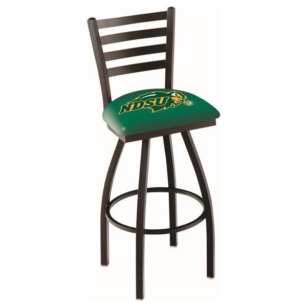 North Dakota State University Swivel Counter Stool - 25" Seat Height - Black Wrinkle Finish - Logo 2 