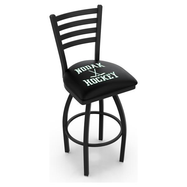 University of North Dakota Hockey Swivel Counter Stool - 25" Seat Height - Black Wrinkle Finish 