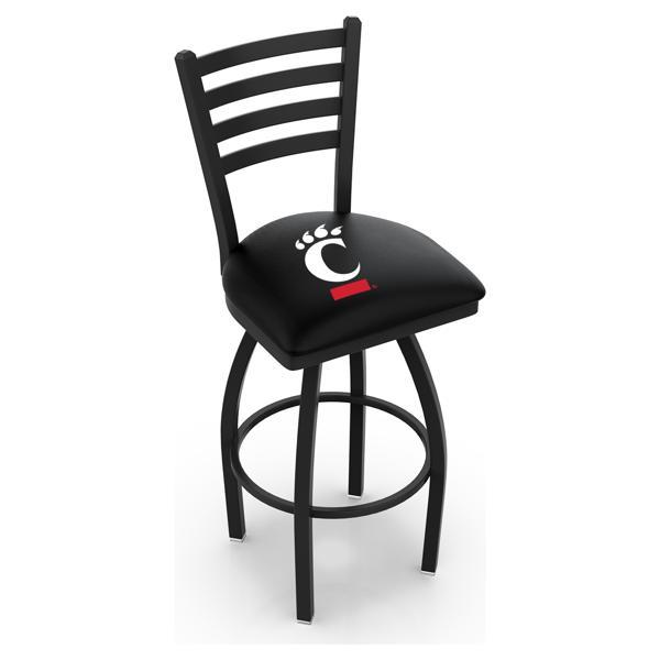 University of Cincinnati Swivel Counter Stool - 25" Seat Height - Black Wrinkle Finish 