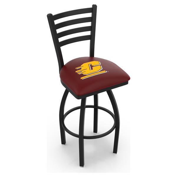 Central Michigan University Swivel Counter Stool - 25" Seat Height - Black Wrinkle Finish 