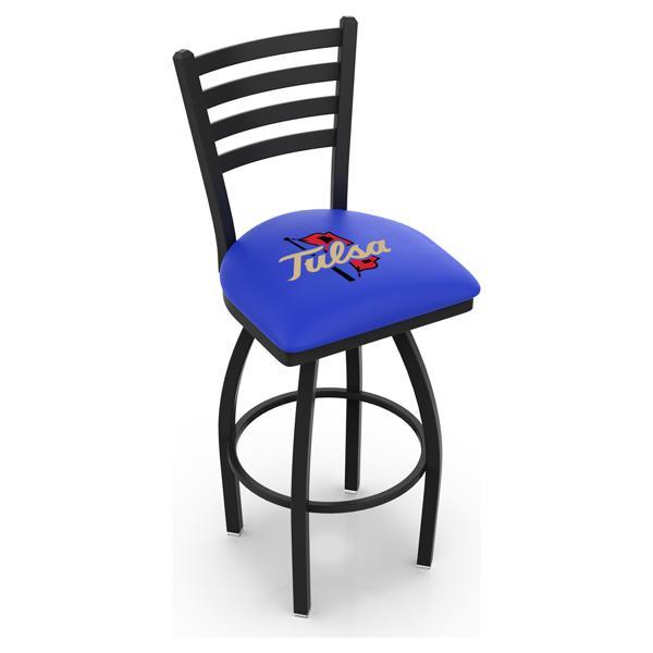University of Tulsa Swivel Counter Stool - 25" Seat Height - Black Wrinkle Finish 