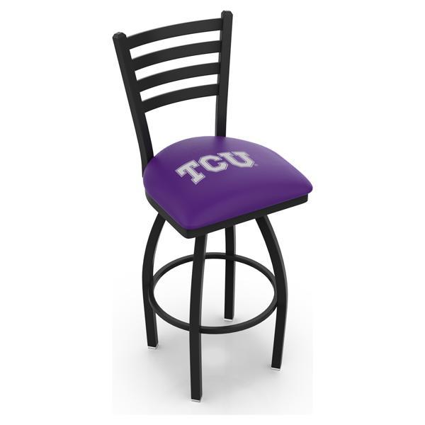 Texas Christian University Swivel Counter Stool - 25" Seat Height - Black Wrinkle Finish 
