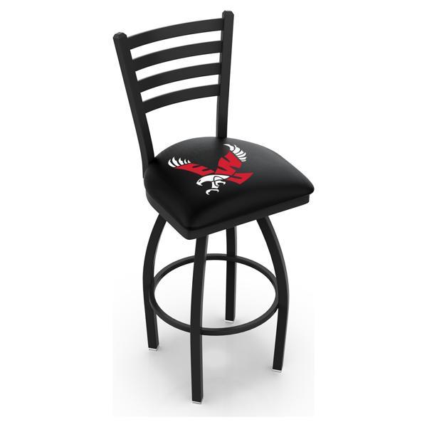 Eastern Washington University Swivel Bar Stool - Black Wrinkle Finish - Commercial Grade Vinyl 