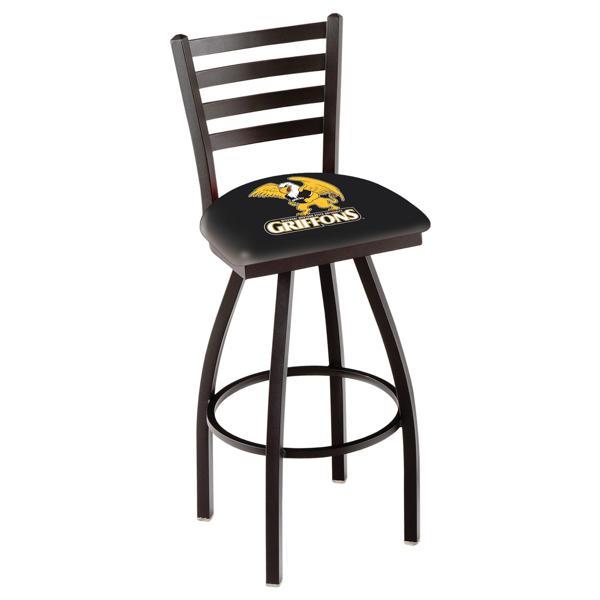 Missouri Western State University Swivel Bar Stool - Black Wrinkle Finish - Commercial Grade Vinyl 
