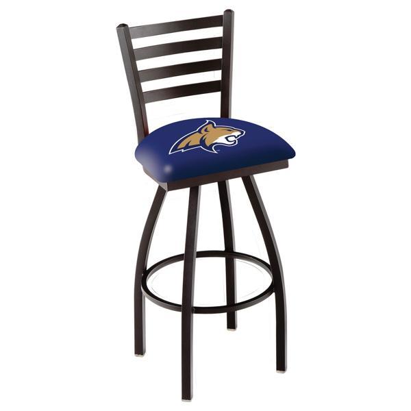 Montana State University Swivel Bar Stool - Black Wrinkle Finish - Commercial Grade Vinyl 