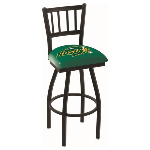 North Dakota State University Swivel Bar Stool - Black Wrinkle Finish - Commercial Grade Steel Frame - Logo 2 