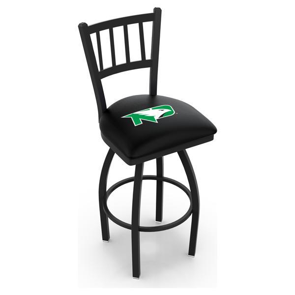 University of North Dakota Swivel Bar Stool - Black Wrinkle Finish - Commercial Grade Steel Frame 