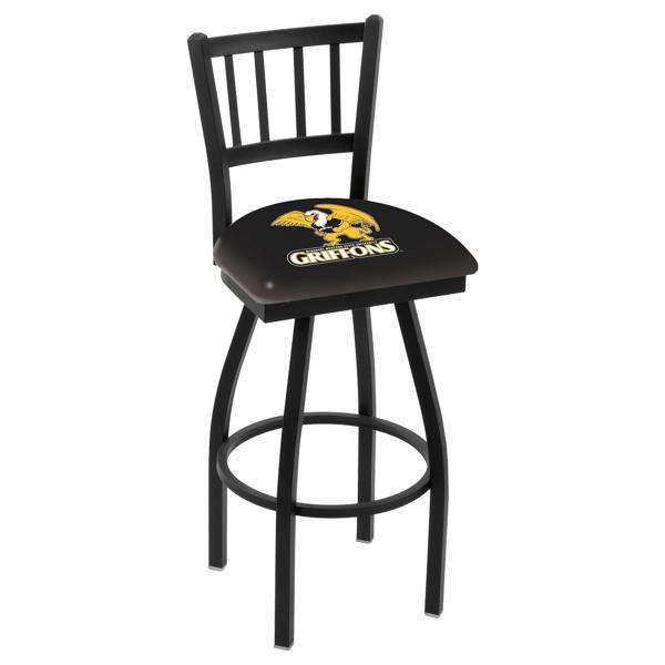 Missouri Western State University Swivel Bar Stool - Black Wrinkle Finish - Commercial Grade Steel Frame 