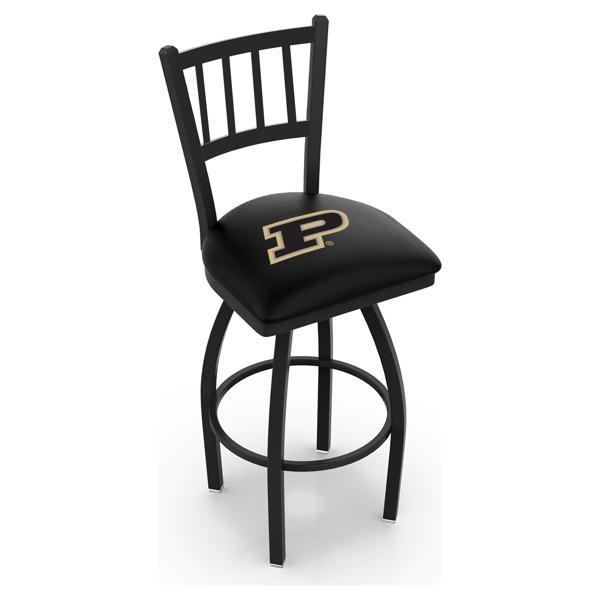 Purdue Swivel Bar Stool - Black Wrinkle Finish - Commercial Grade Steel Frame 