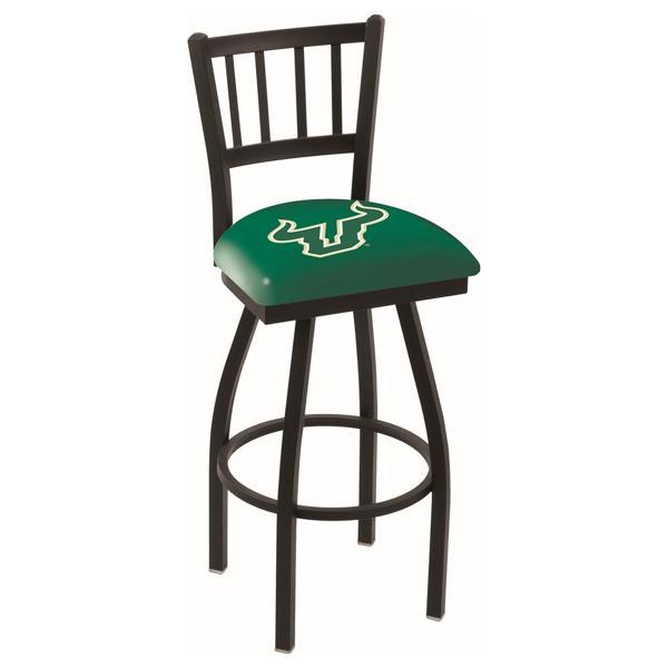 University of South Florida Swivel Bar Stool - Black Wrinkle Finish - Commercial Grade Steel Frame 