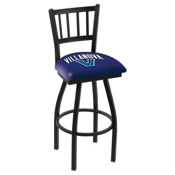 Villanova University Swivel Bar Stool - Black Wrinkle Finish - Commercial Grade Steel Frame 