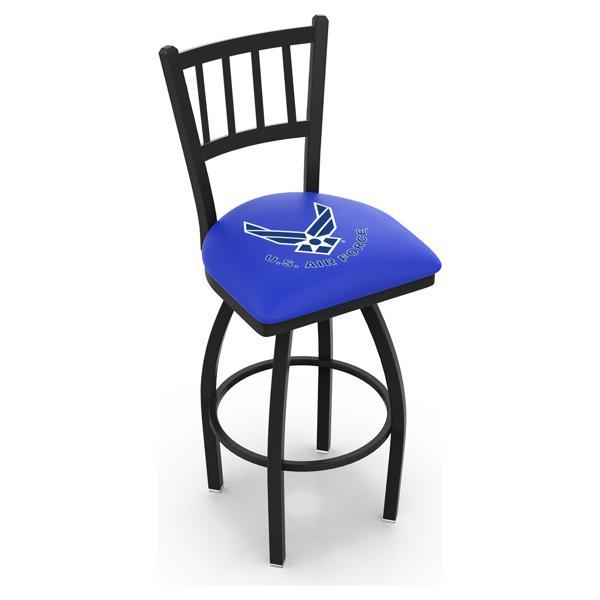 United States Air Force Swivel Bar Stool - Black Wrinkle Finish - Commercial Grade Steel Frame 