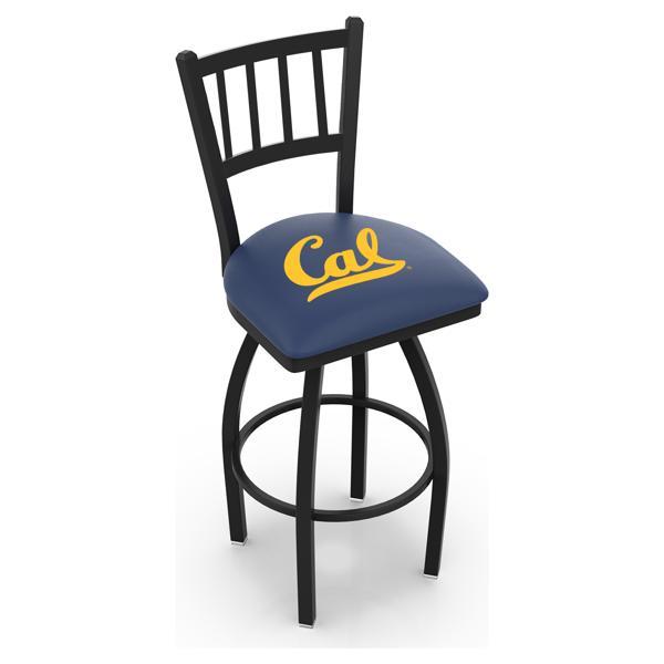 University of California Swivel Bar Stool - Black Wrinkle Finish - Commercial Grade Steel Frame 