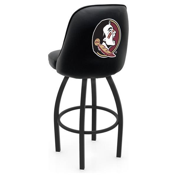 Florida State Logo 3 Grizzly Swivel Counter Stool - 25" Seat Height - Black Wrinkle Finish - Pub Style Bucket Seat 