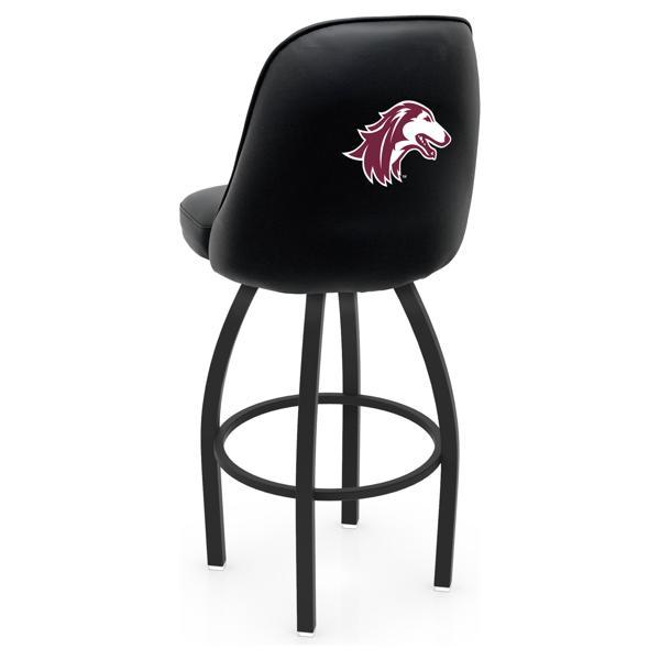 Southern Illinois University Logo Grizzly Swivel Counter Stool - 25" Seat Height - Black Wrinkle Finish - Pub Style Bucket Seat 